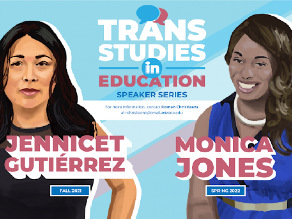 trans speaker series flyer with a picture of jennicet and monica