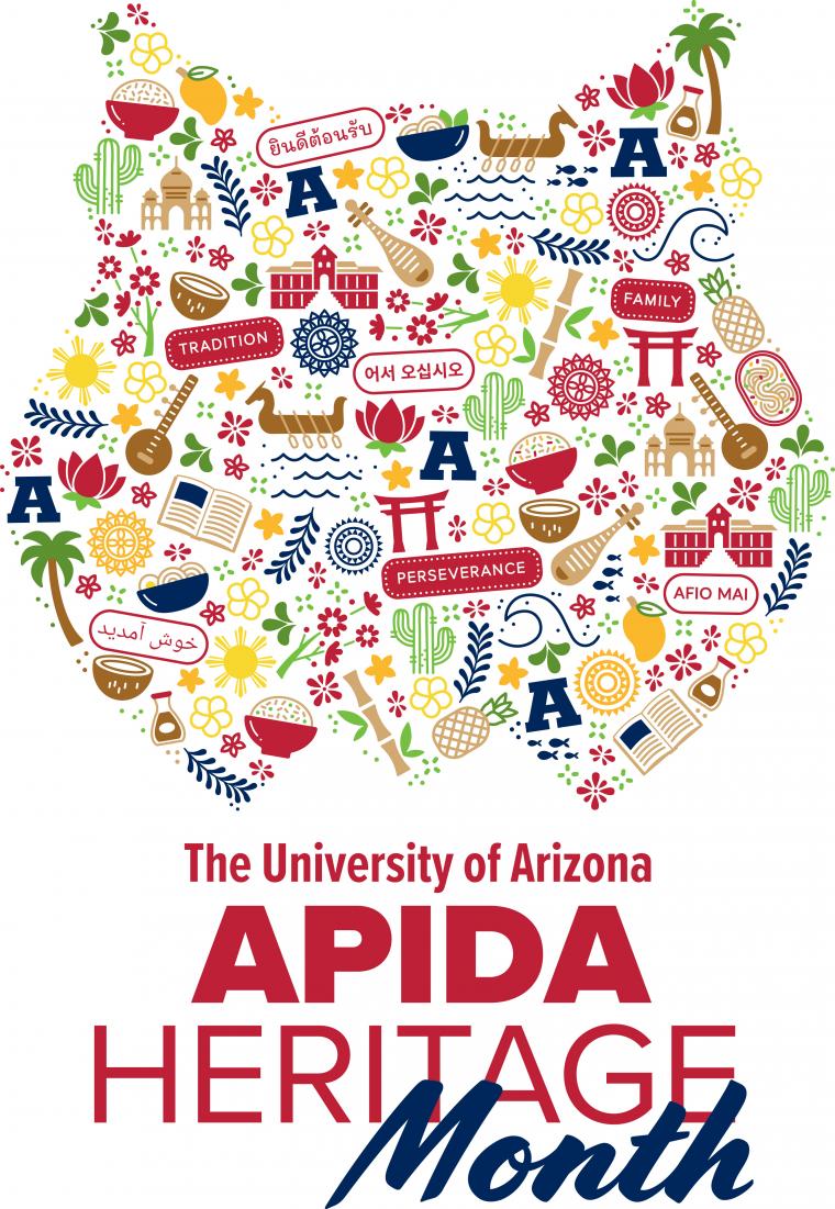 wildcat outline with apida images within, apida hiritage month