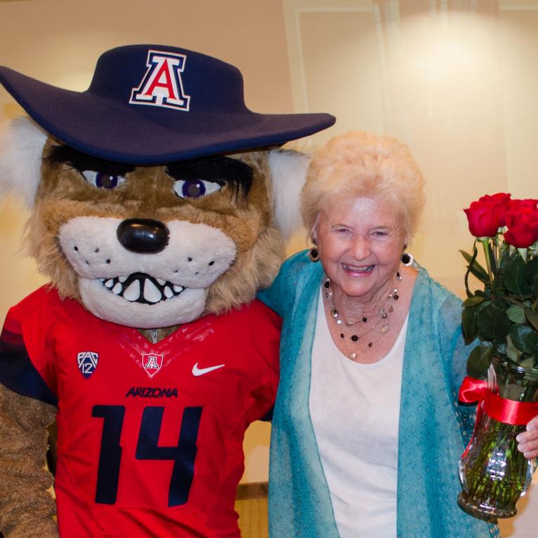 Shirley Fisher with Wilbur
